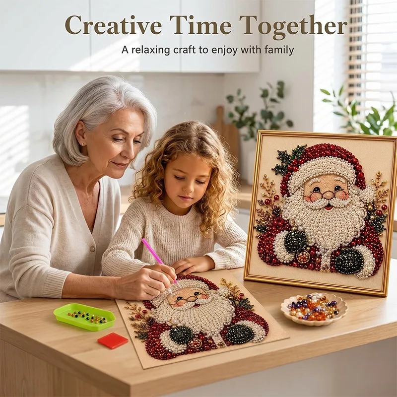 Art Craft Kits For Adults - 크리스마스 진주 다이아몬드 페인팅 아트 세트(프레임