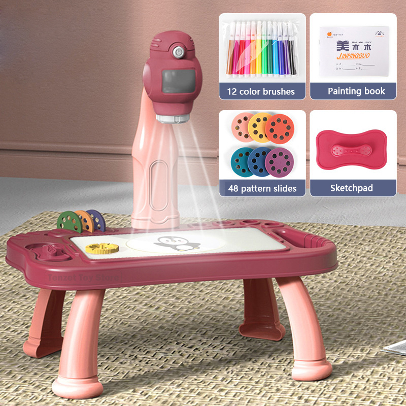 Art Craft For Kids - 스마트 프로젝터 어린이 페인팅 테이블 세트