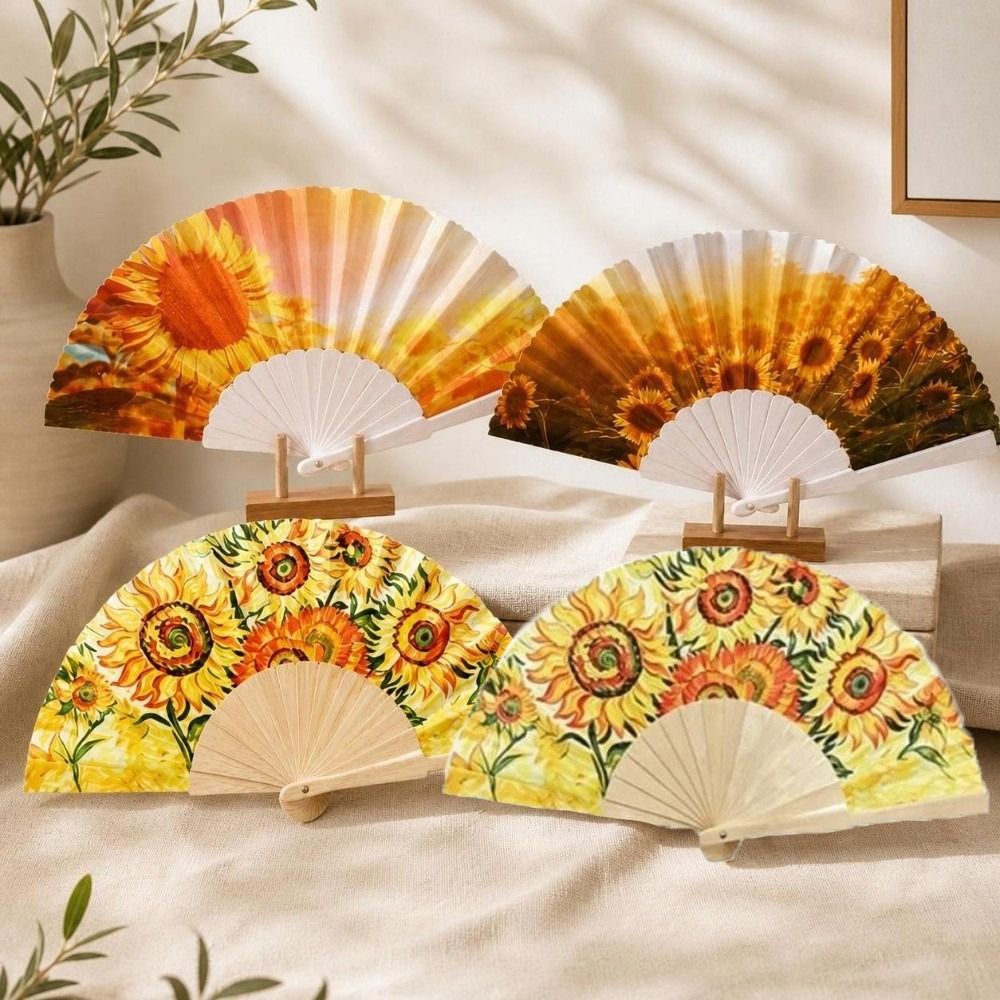 Art Craft And Cloth - 아트 크래프트 해바라기 접이식 부채 휴대용