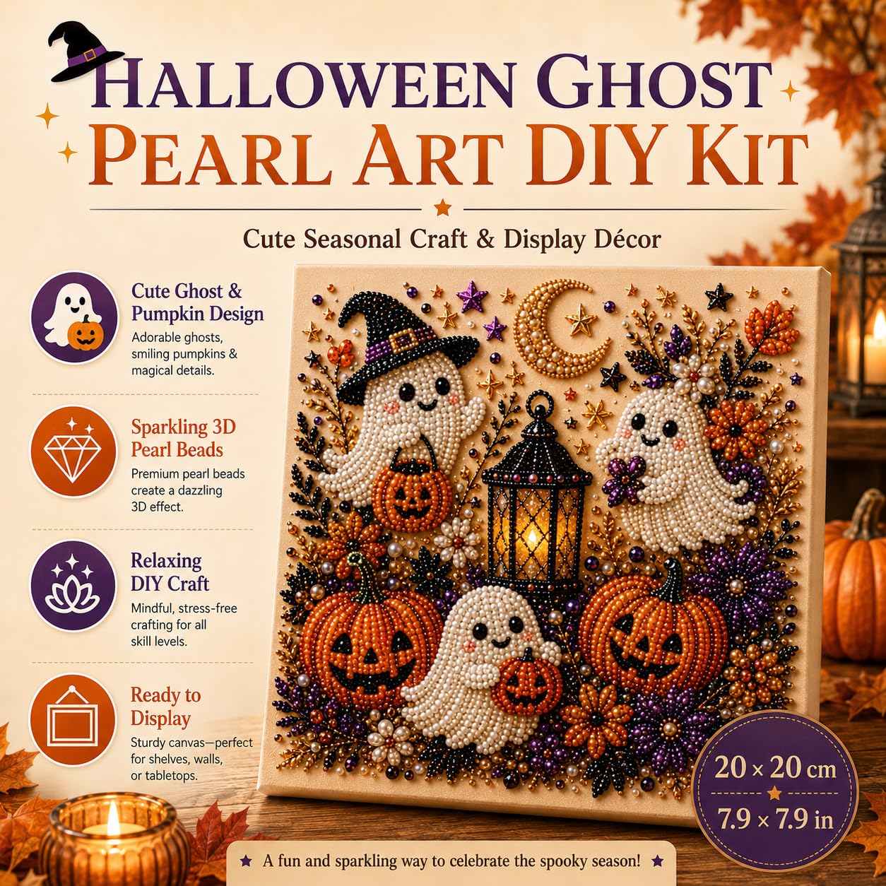 @할로윈 고스트 펄 아트 키트 (성인용 DIY 진주 페 - Art Craft Kits For Adults 리뷰 및 가격