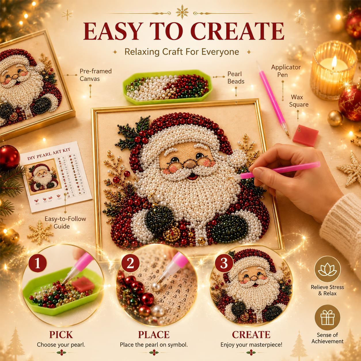 DIY 크리스마스 진주 다이아몬드 페인팅 아트 키트(프 - Art Craft Kits For Adults 리뷰 및 가격