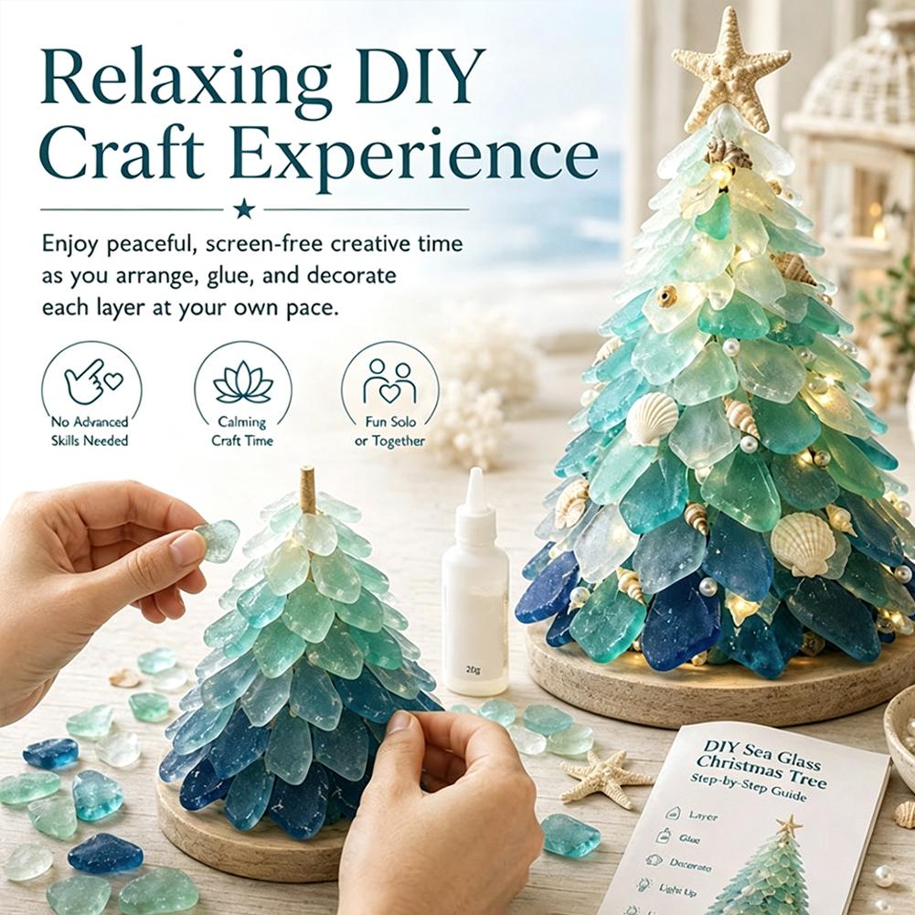 3D 바다 유리 크리스마스 트리 디자인 아트 키트 해변 - Art Craft Kits For Kids 리뷰 및 가격