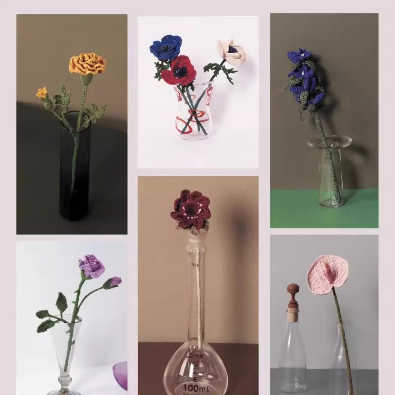 22 현실적인 크기의 뜨개질 꽃 아름다운 피는 계절 꽃 - Art Craft Books 리뷰 및 가격