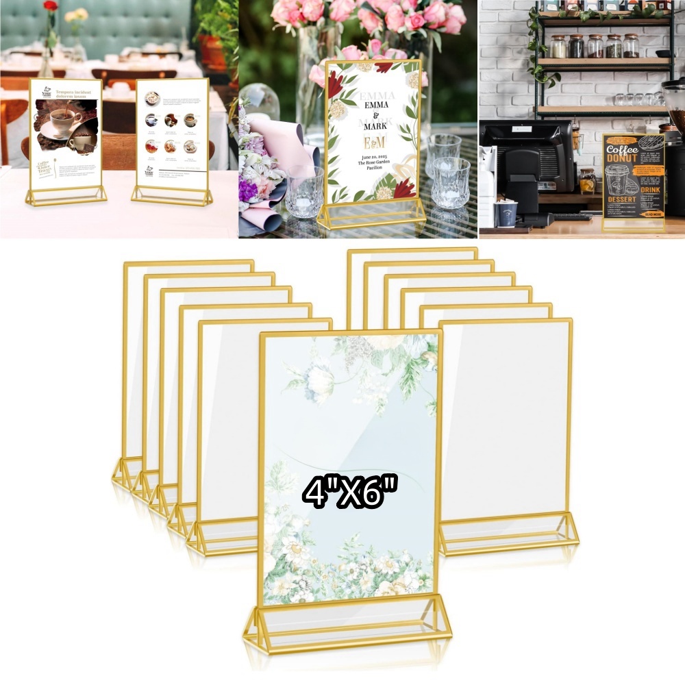 4x6 인치 아크릴 사인 홀더 3mm 골드 테두리 수직 - Art Craft Movement 리뷰 및 가격