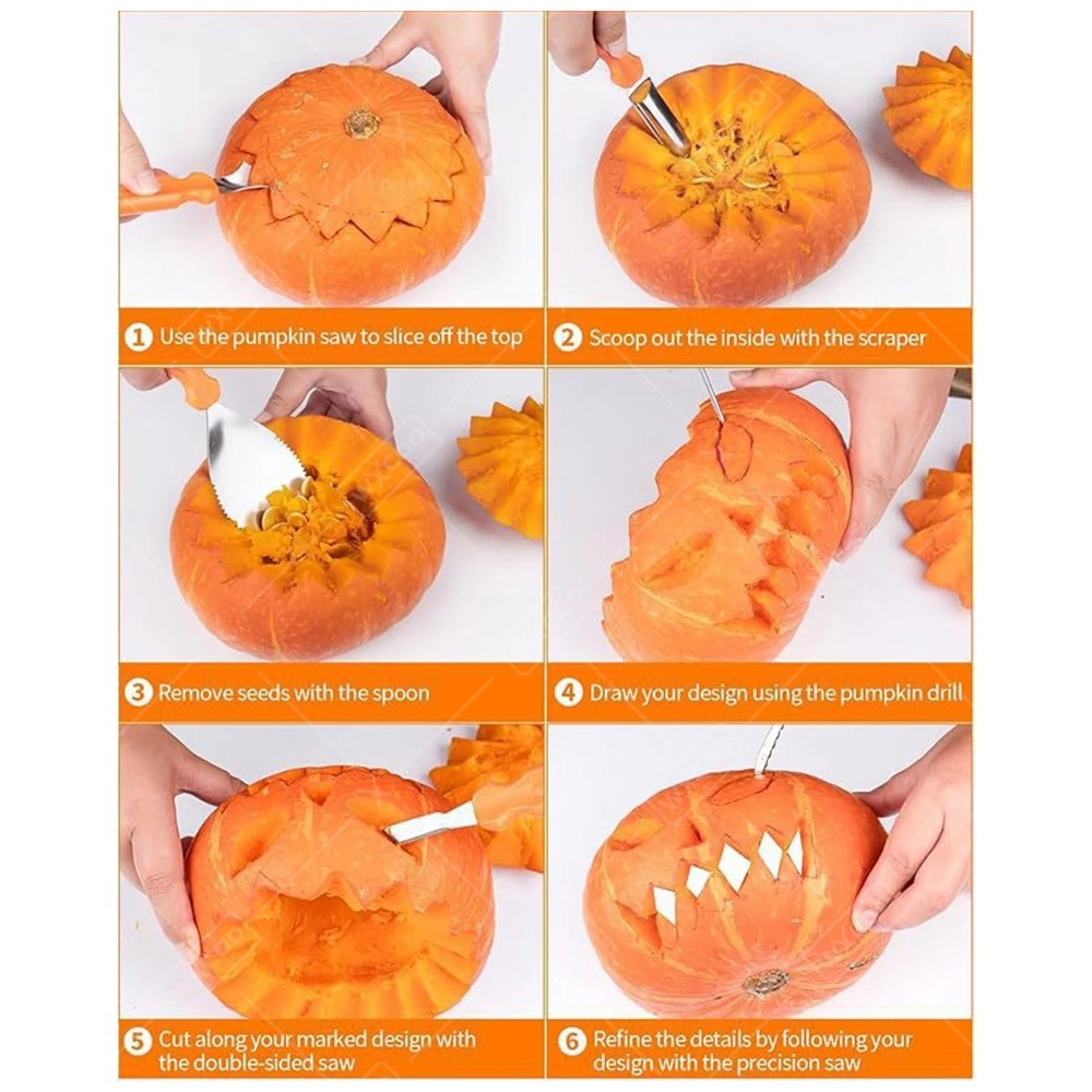 할로윈 호박 조각 커터 도구 세트 조각 랜턴 호박 조각 - Art Craft For Kids 리뷰 및 가격