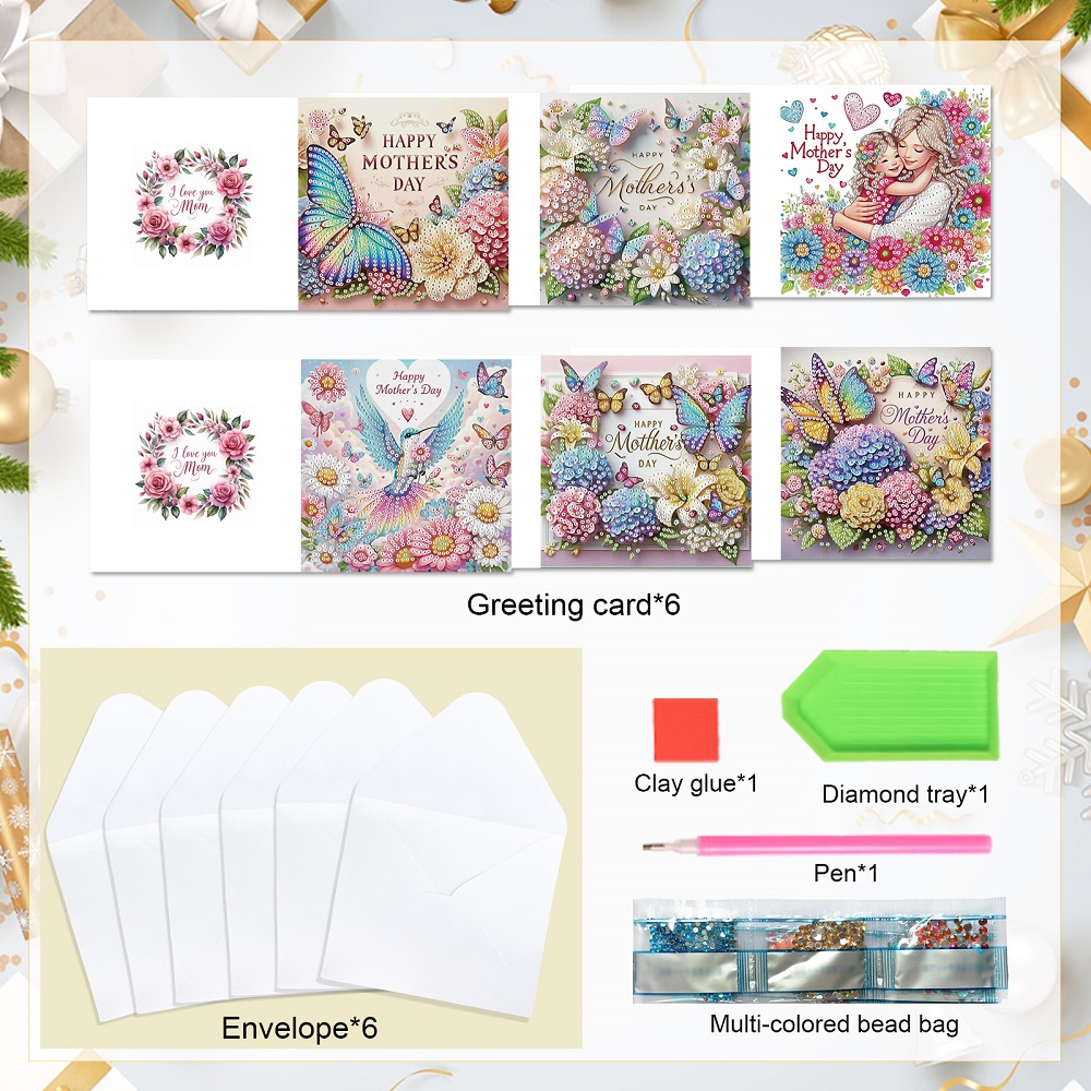 6Pcs 다이아몬드 아트 페인팅 인사말 카드 키트, 행 - Art Craft Kits 리뷰 및 가격