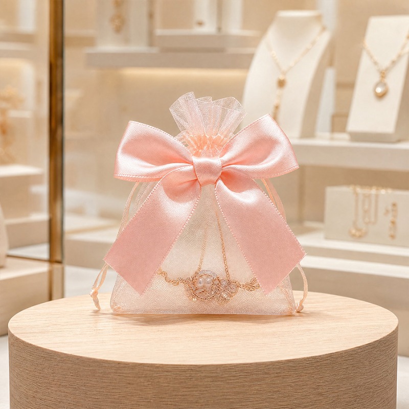10/20pcs 핑크 리본 선물 가방 투명 나일론 Or - Art Craft And Cloth 리뷰 및 가격